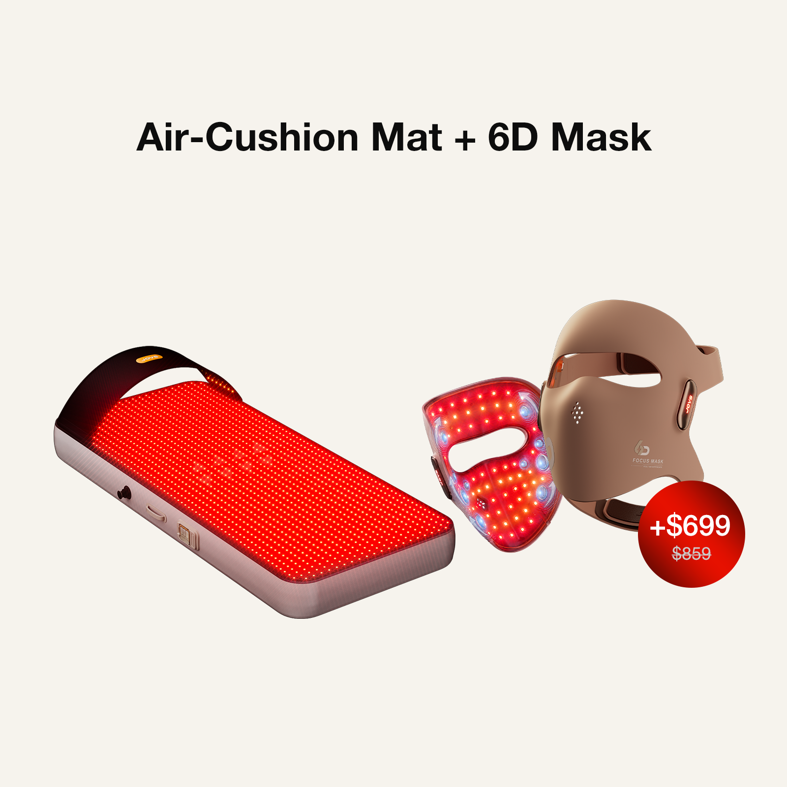 JOVS Air-Cushion Full-Spectrum Red Light Therapy Mat