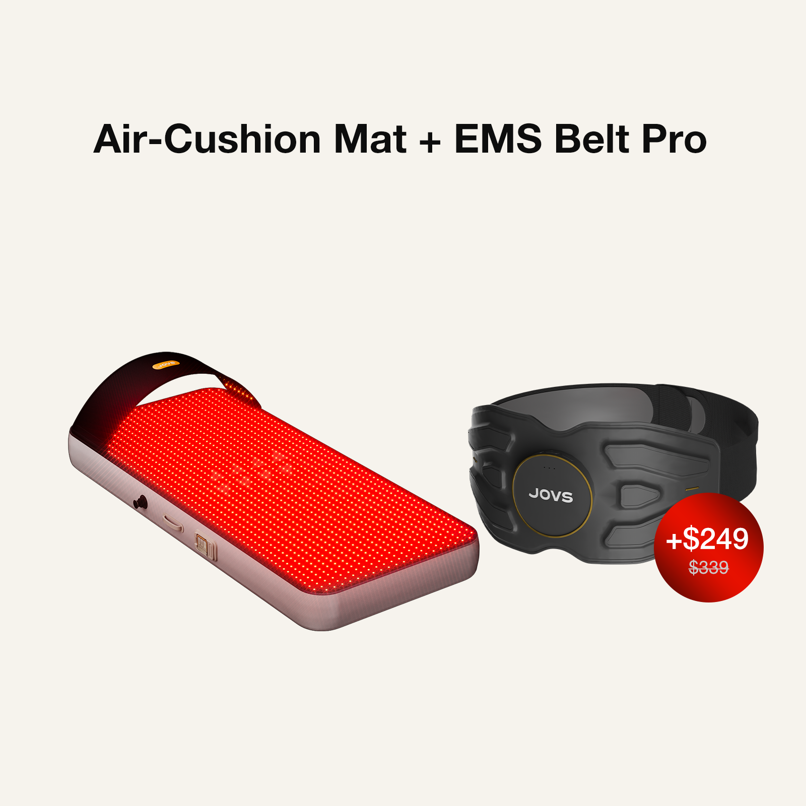 JOVS Air-Cushion Full-Spectrum Red Light Therapy Mat