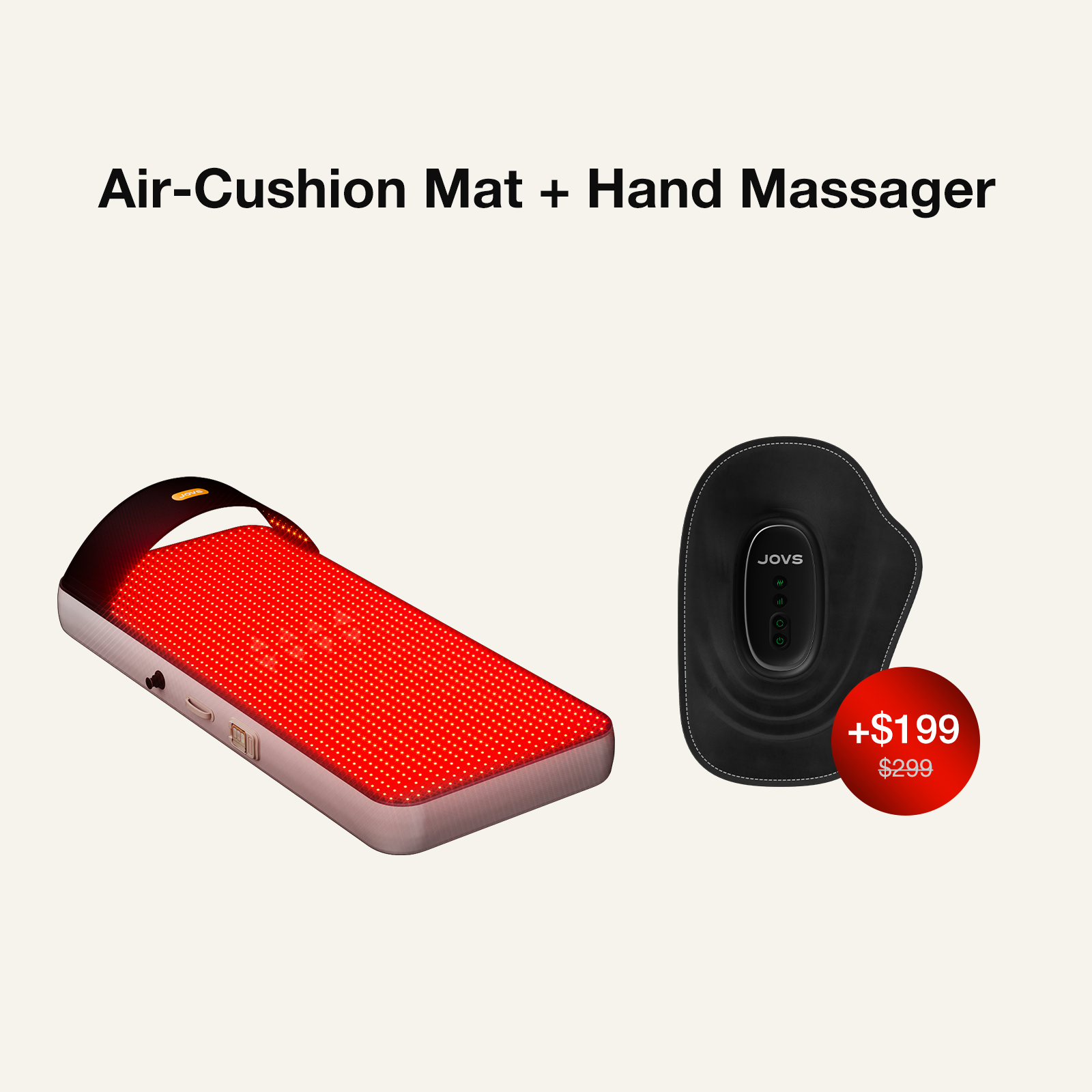 JOVS Air-Cushion Full-Spectrum Red Light Therapy Mat